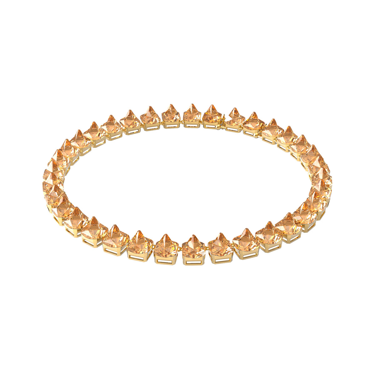 Swarovski Chroma Necklace, Spike Crystals, Yellow, Gold-Tone Plated